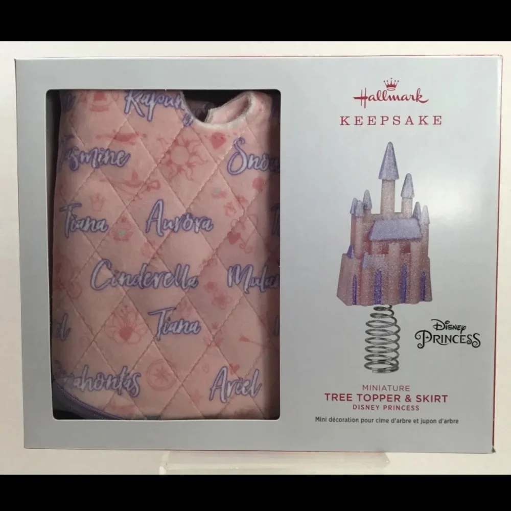 Hallmark Disney Princess Miniature Christmas Tree Topper & Skirt Keepsake new